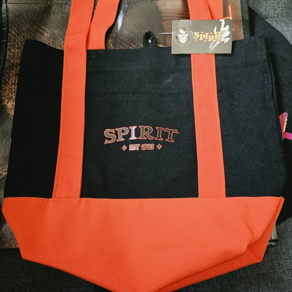 Spirit Halloween Tote Bag Women Medium Black NWT Canvas Embroidered 13in 2026